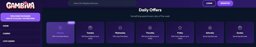 gambiva casino bonuses
